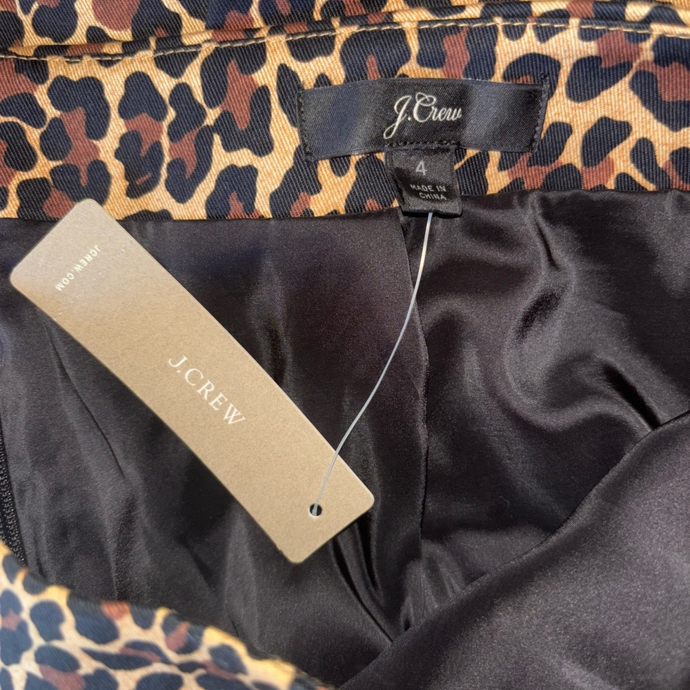 J. Crew leopard print pencil skirt size 4 - Picture 2 of 3